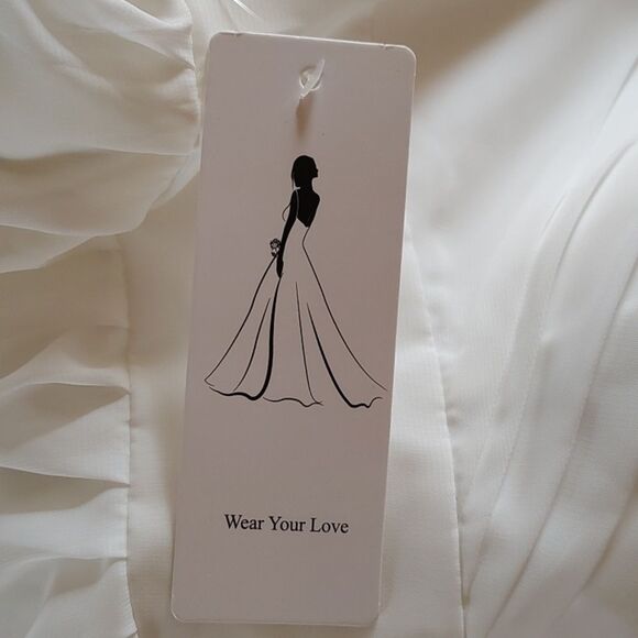 Wear Your Love White One-Shoulder Ruffle Formal Gown Size 8-10 NWT Corset back - Picture 9 of 11